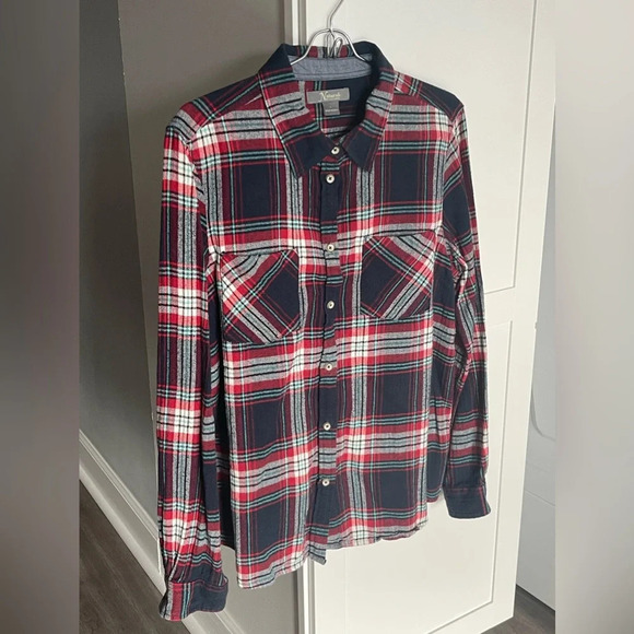 Natural Reflections Plaid Long Sleeve Button Down Flannel Shirt Women’s Large - Picture 11 of 11